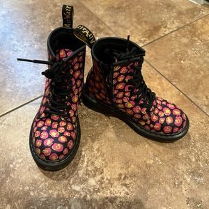 Junior Leopard Hydro Leather Lace Up Boots
